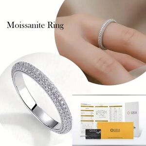 Certified Moissanite Eternity Ring in 14K Gold
